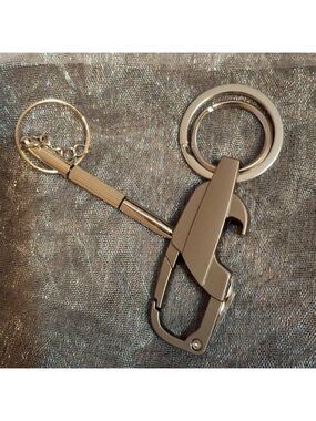 Multi-tool Carbinger Opener With Screwdriver Keychain Gunmetal Gray 2 Pcs